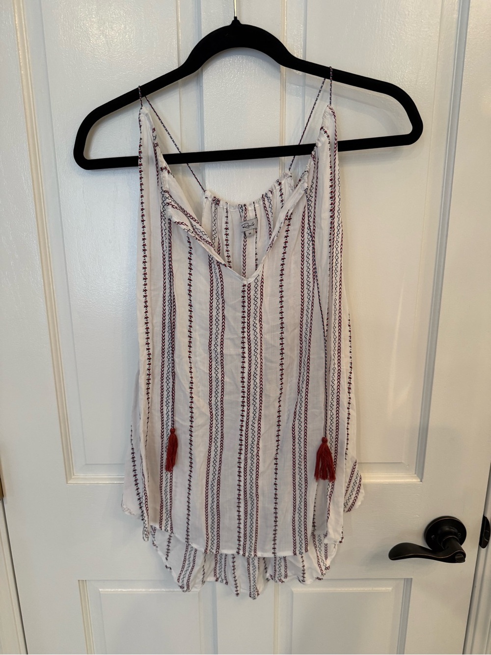 Rails Key Hole Neck Tank Top Dainty Stripes Tassels